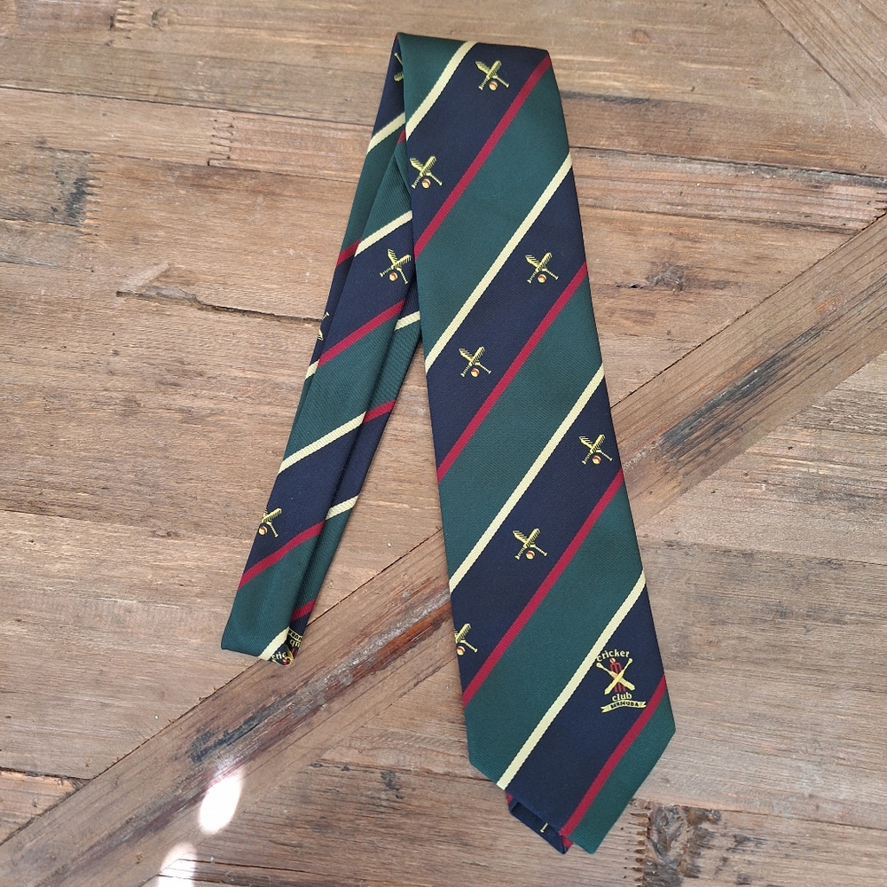 Bermuda Sports Shop Green and Blue Cricket Club Necktie
